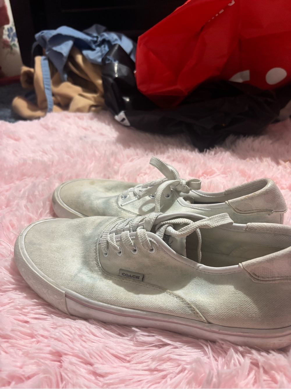 Coach Off-White Canvas Slip-On Sneakers